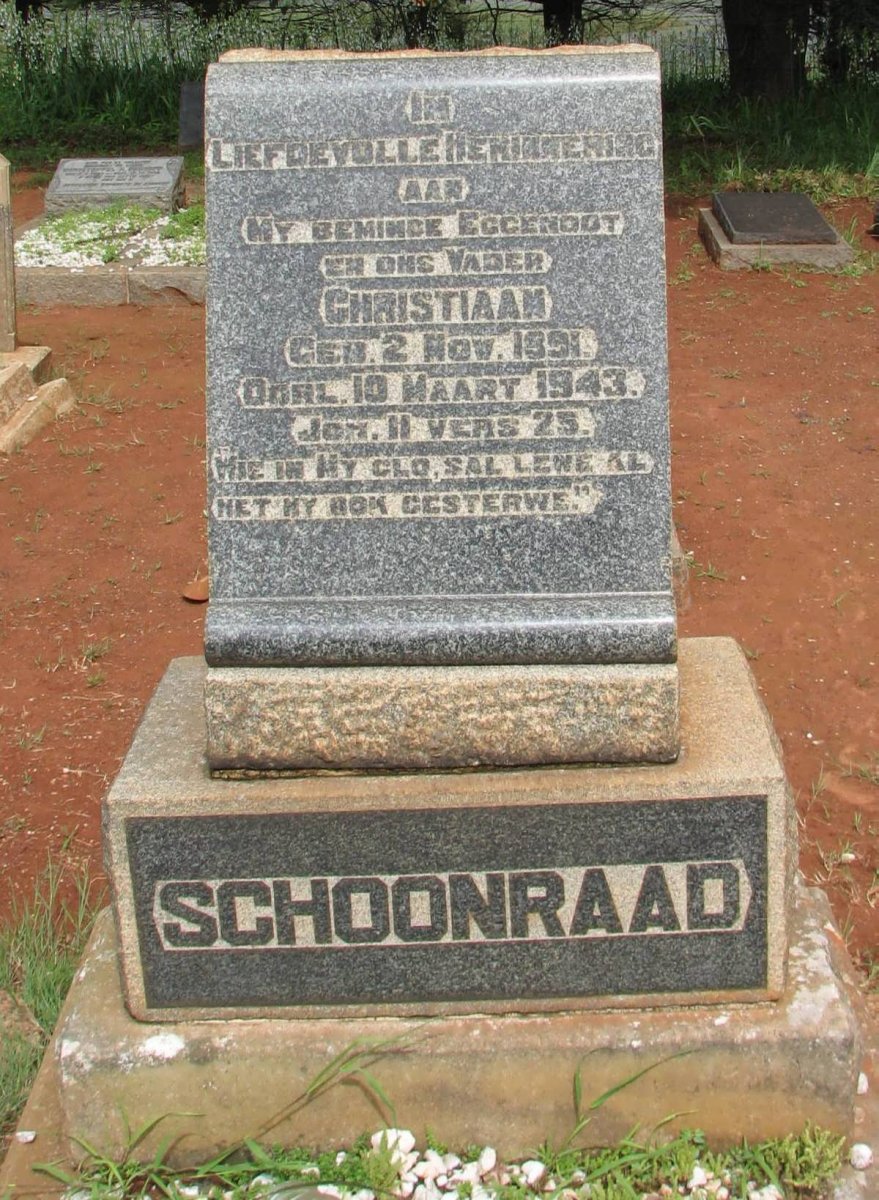 SCHOONRAAD Christiaan 1891-1943