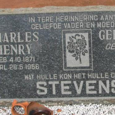 STEVENS Charles Henry 1871-1956 &amp; Gerbrechta M.E. ENGELBRECHT 1883-1964