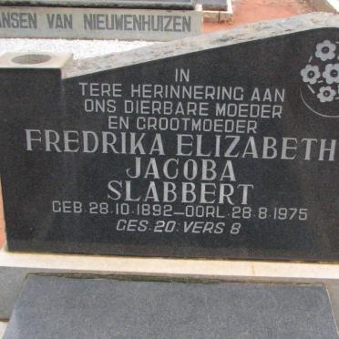 SLABBERT Fredrika Elizabeth Jacoba 1892-1975