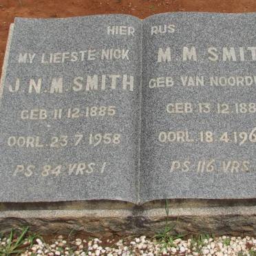 SMITH J.N.M. 1885-1958 &amp; M.M. van NOORDWYK 1888-1967
