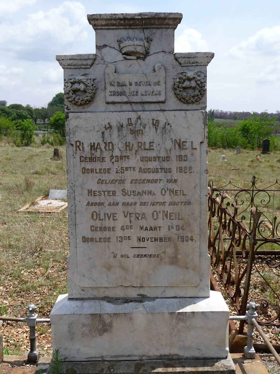 O’NEIL  Richard Charles 1852-1922 :: O’NEIL Olive Vera 1904-1904