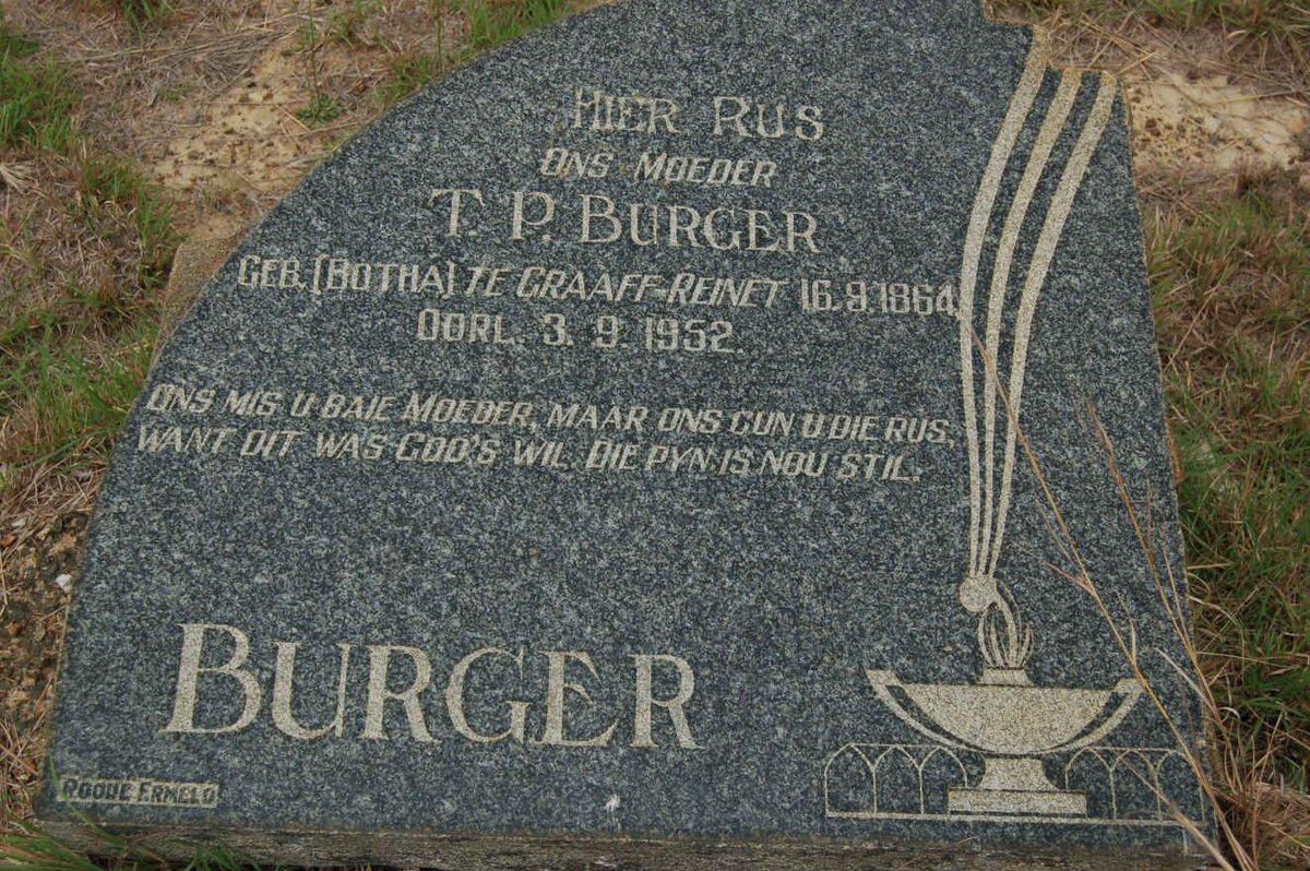 BURGER T.P. nee BOTHA 1864-1952