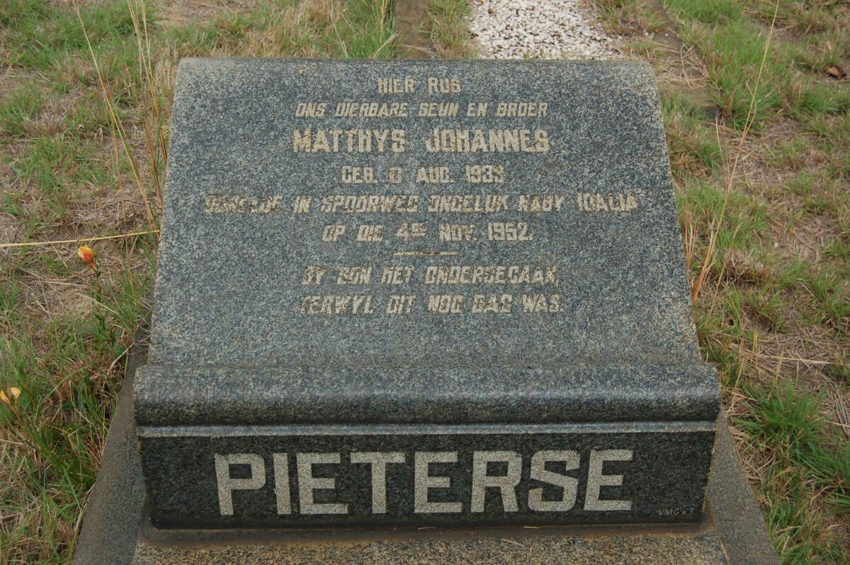 PIETERSE Matthys Johannes 1933-1952
