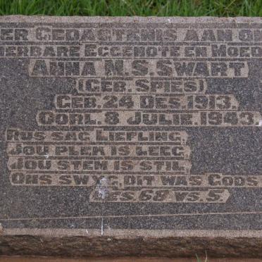 SWART Anna M.S.nee SPIES 1913-1943