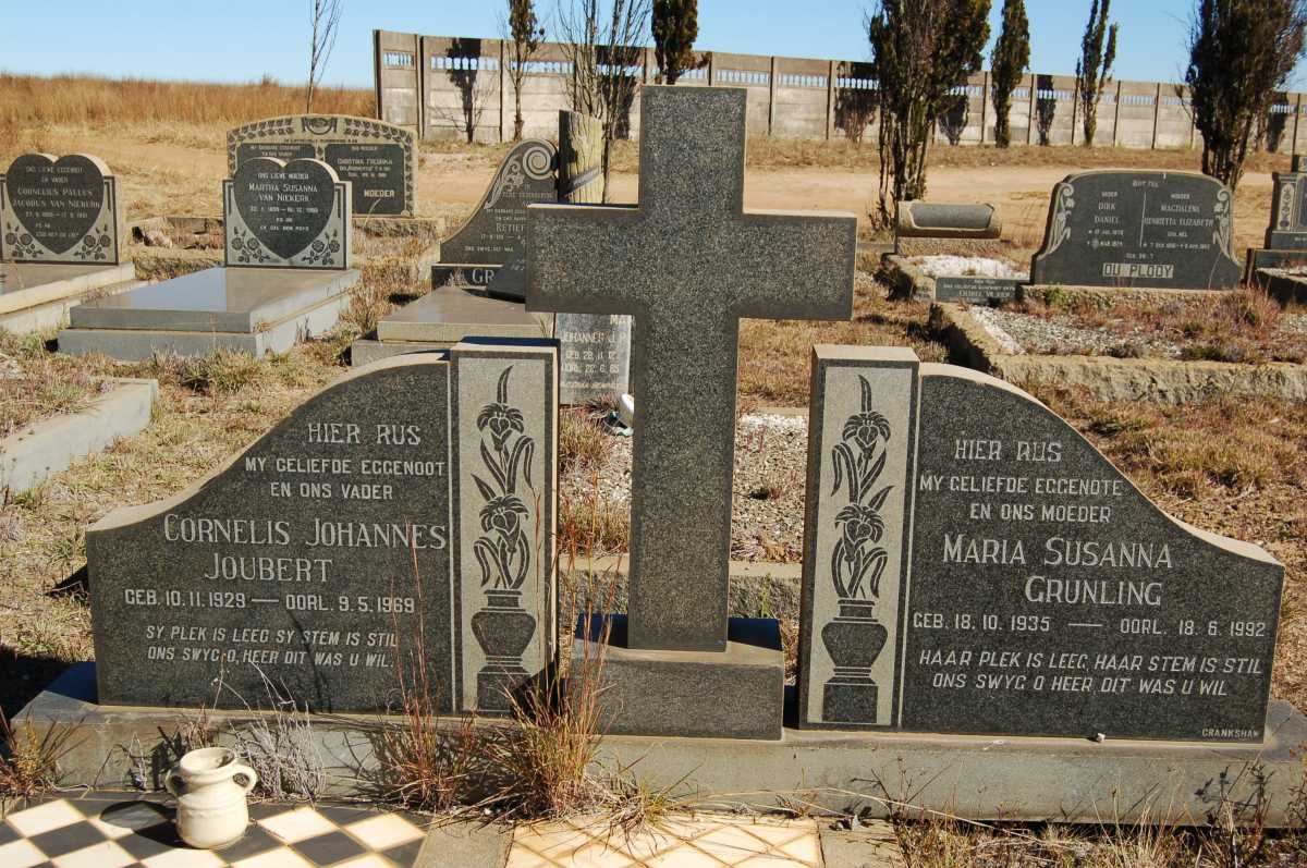 JOUBERT Cornelis Johannes 1929-1969 &amp; Maria Susanna GRUNLING 1935-1992