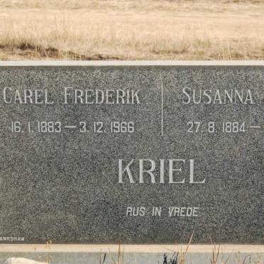 KRIEL Carel Frederik 1883-1966 &amp; Susanna Jacoba 1884-1964