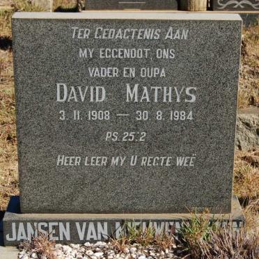 NIEUWENHUIZEN David Mathys, Jansen van 1908-1984