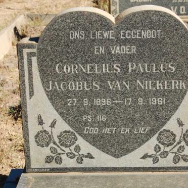 NIEKERK Cornelius Paulus Jacobus, van 1896-1961