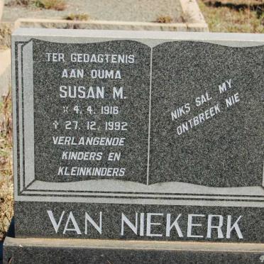 NIEKERK Susan M., van 1916-1992
