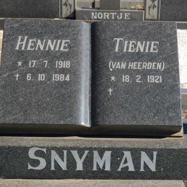 SNYMAN Hennie 1918-1984 &amp; Tienie VAN HEERDEN 1921-