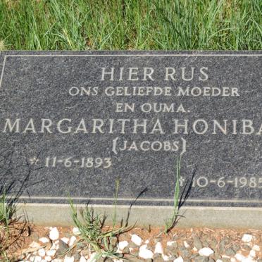 HONIBALL Margaritha nee JACOBS 1893-1985