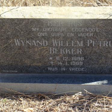 BEKKER Wynand Willem Petrus 1896-1969