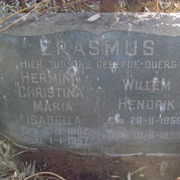 ERASMUS Willem Hendrik 1859-1930 &amp; Hermina Christina Maria Isabella 1862-1957