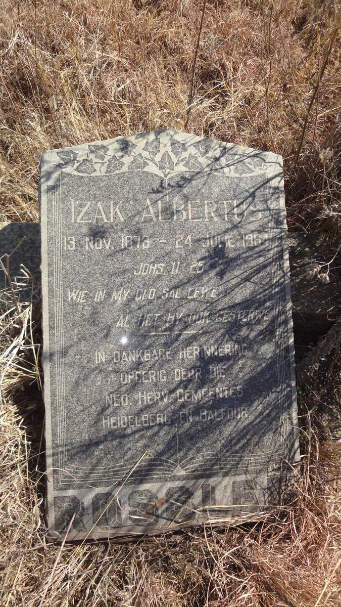 ROSSLEE Izak Albertus 1873-1964