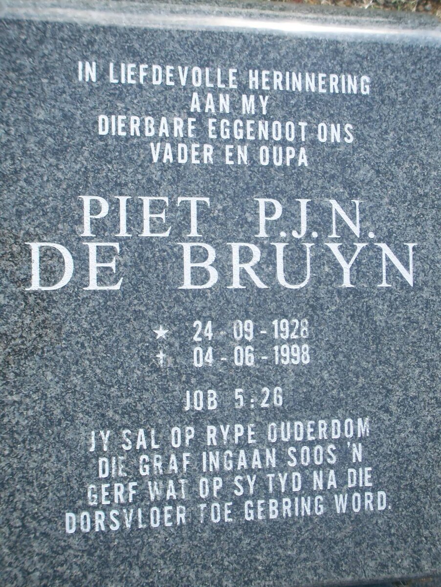 BRUYN Piet P.J.N., de 1928-1998