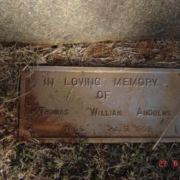 ANDREWS Thomas William 1866-1928