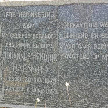 BARNARD Johannes Hendrik 1879-1959
