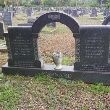 BARNARD Arend Jacobus 1903-1972 &amp; Anna Susanna 1907-1978