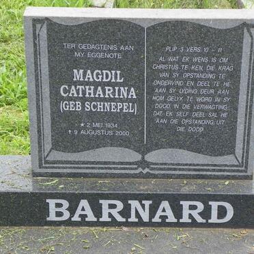 BARNARD Magdil Catharina nee SCHNEPEL 1934-2000