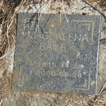 BAILEY E.W.D. 1914-1989 &amp; Magdalena 1915-2000