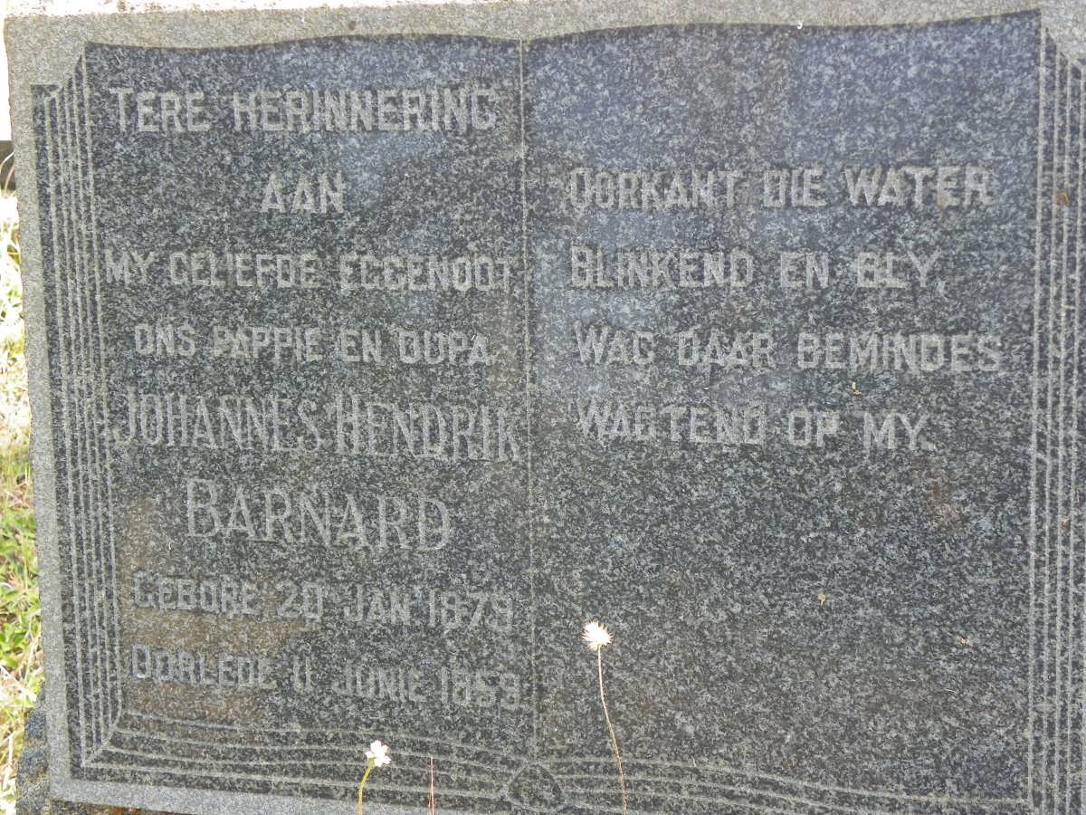 BARNARD Johannes Hendrik 1879-1959