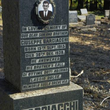 BARGIACCHI Guiseppe 1915-1938