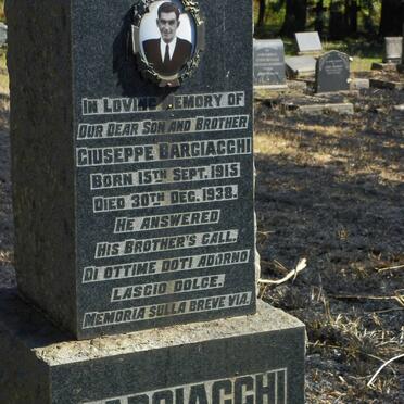 BARGIACCHI Guiseppe 1915-1938