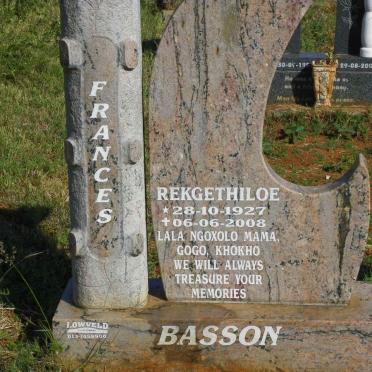BASSON Frances Rekgethiloe 1927-2008