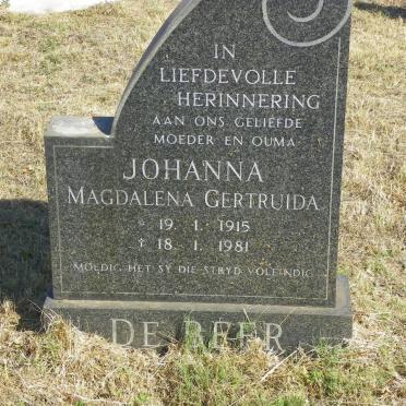 BEER Johanna Magdalena Gertruida, de 1915-1981