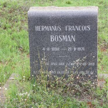 BOSMAN Hermanus Francois 1892-1971