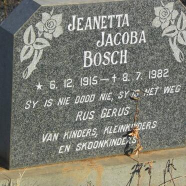BOSCH Jeanetta Jacoba 1915-1982