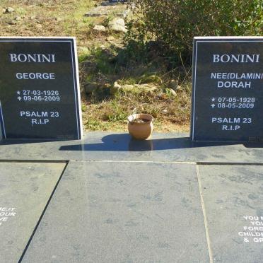 BONINI George 1926-2009 &amp; Dorah DLAMINI 1928-2009