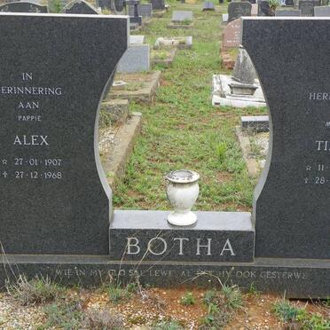 BOTHA Alex 1907-1968 &amp; Tillie 1926-1990