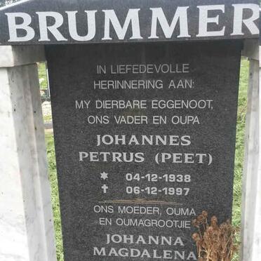 BRUMMER Johannes Petrus 1938-1997 &amp; Johanna Magdalena 1941-
