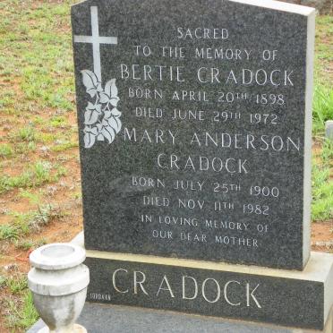 CRADOCK Bertie 1898-1972 &amp; Mary ANDERSON 1900-1982