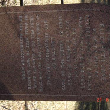 DUNCAN Elizabeth Jane -1895