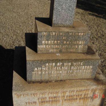 DAVIDSON Robert -1902 &amp; Anne Milne  -1902