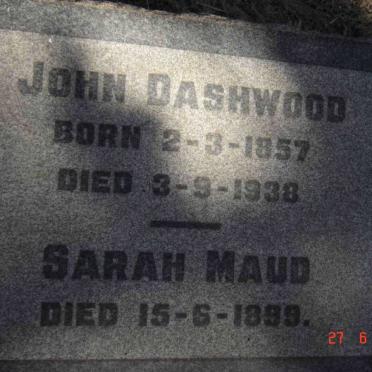 DASHWOOD John 1857-1938 &amp; Sarah Maud -1899