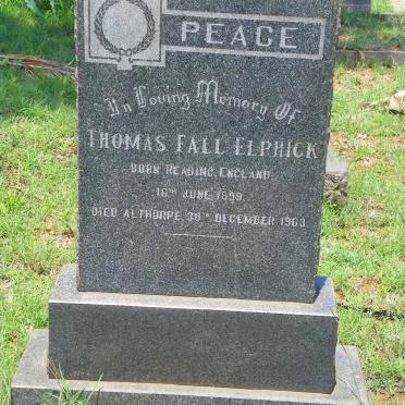ELPHICK Thomas Fall 1899-1963