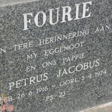 FOURIE Petrus Jacobus 1916-1974