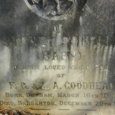 GOODHEAD Sidney Powell 1901-1901