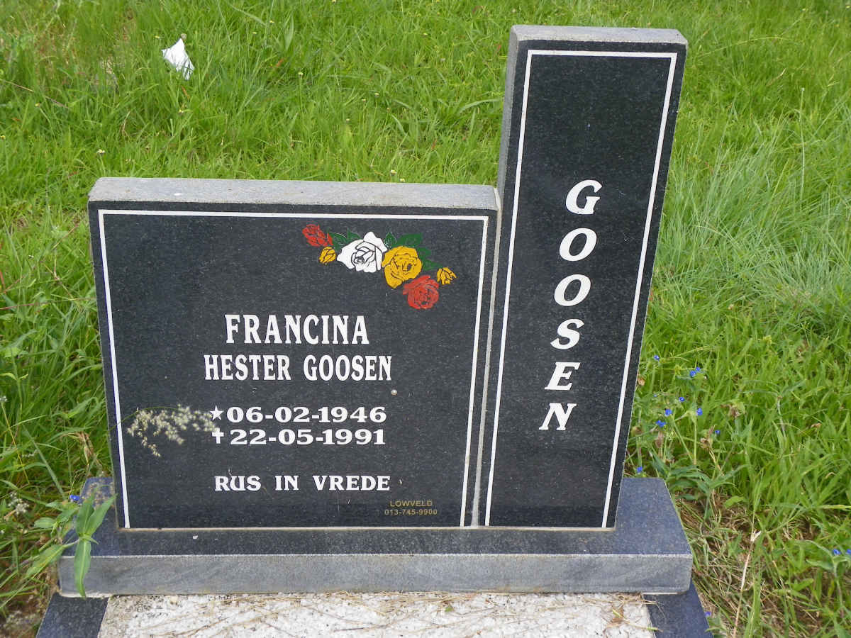 GOOSEN Francina Hester 1946-1991