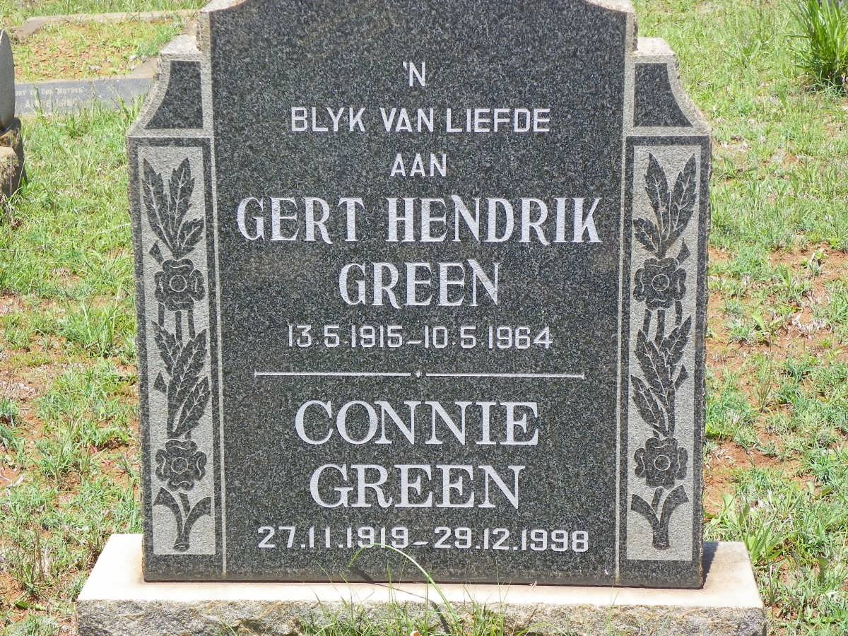 GREEN Gert Hendrik 1915-1964 &amp; Connie 1919-1998