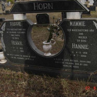 HORN Hekkie 1913-1983 &amp; Hannie 1918-2000