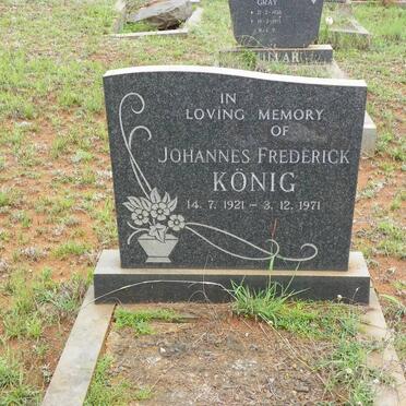 KÖNIG Johannes Frederick 1921-1971