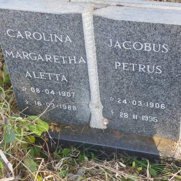 KLEYNHANS Jacobus Petrus 1906-1995 &amp; Carolina Margaretha Aletta 1907-1988