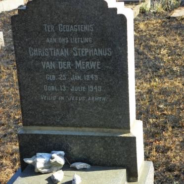 MERWE Christiaan Stephanus, van der 1949-1949
