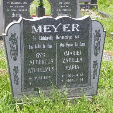 MEYER Gys Albertus Wilhelmus 1934- &amp; Zabella Maria 1938-1994