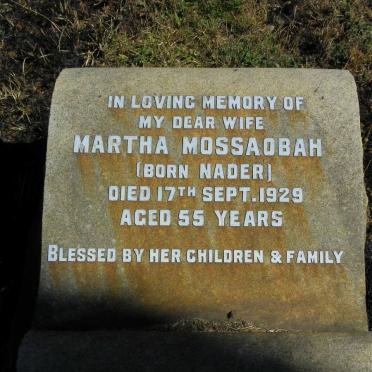 MOSSAOBAH Martha nee NADER -1929