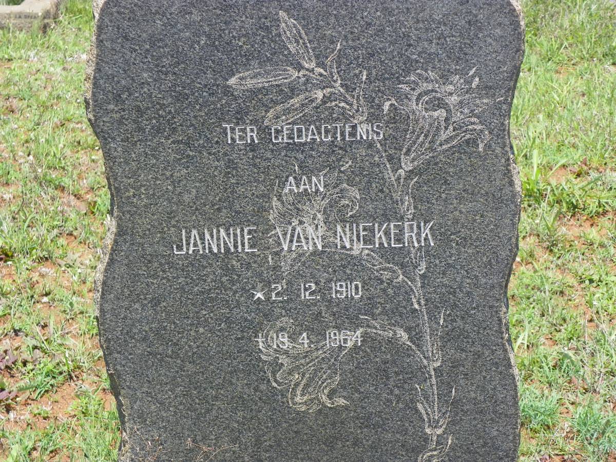 NIEKERK Jannie, van 1910-1964